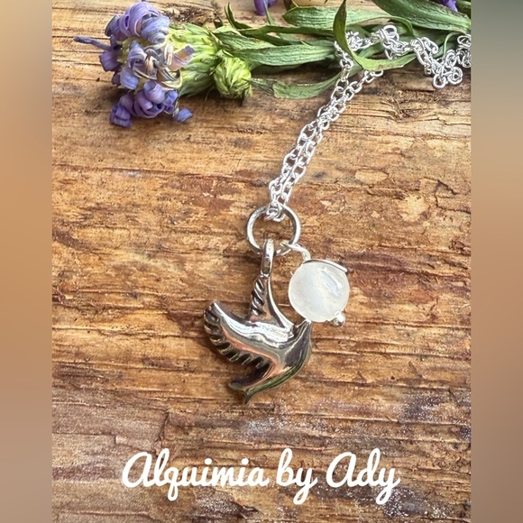 Alquimia Silver Bird Necklace with White Gem - Picture 1 of 1